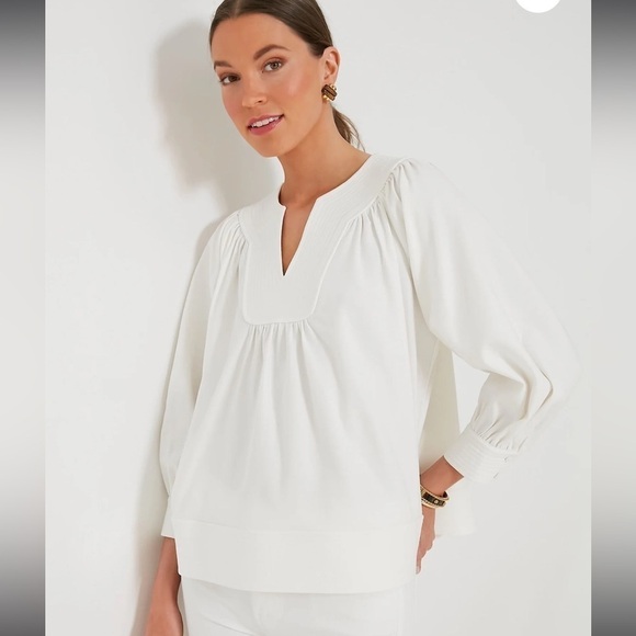 Pomander Place Tops - Tuckernuck POMANDER PLACE White Koa Blouse XS NWT